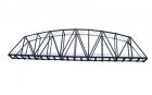 1-gleis. Bogenbrücke grau - BN18 18 cm - N