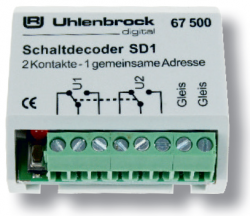 Uhlenbrock 67500 - Schaltdecoder SD1 für Motorola- und DCC-Digitalsysteme