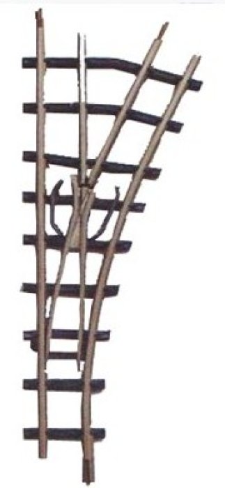 Technomodell 56613 - H0f-Feldbahnweiche rechts , Nenngröße H0f , Spurweite 6,5mm