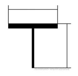 T-Profil aus Messing. 2,0 x2,0mm, Länge 500mm