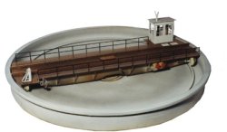 H0 - 20 m Drehscheibe, Bühnenlänge 22cm, Profilhöhe 2,1mm mit Antrieb, 2-Leiter, Spur H0