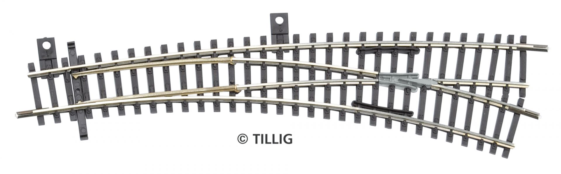 Tillig 83363 Innenbogenweiche rechts mit Metallherzstück Spur TT (ersetzt: Tillig 83363)