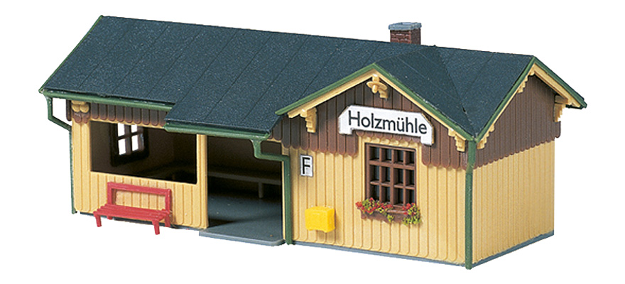 Auhagen 11357- H0 Haltepunkt Holzmühle, Bausatz Nenngröße H0