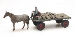 Artitec 387.276 - H0 Fertigmodell Kohlenwagen mit Pferd, einspännig (1:87)