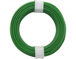 10m Kupferschalt-Litze grün - 1-adrig/ 0,14mm² 