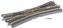 Tillig 83792 Doppelkreuzungsweiche (DKW) ohne Antrieb Bettungsgleissystem grauer Bettungskörper, Spur TT