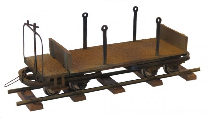 Rungenwagen mit Bremserbühne 4 - achsig , Nenngr. 0e