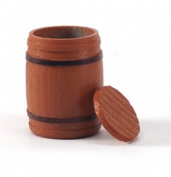 1 Holzfass, bereift,  12,6 x 16,3mm Nenngröße H0