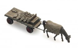 Artitec 312.012 - TT Fertigmodell Pferdefuhrwerk mit Ladung aus Säcken, Nenngröße TT