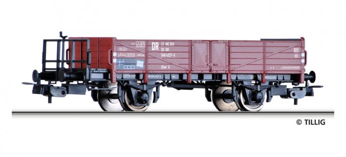 Tillig 76732- H0 Offener Güterwagen Ow mit Bremserbühne der DR, Ep. IV, Spur H0