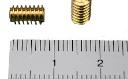 Schnecke, Messing Modul 0,5, Ø4,0mm, Länge 6,0mm, Bohrung 1,98mm