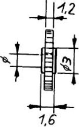 2x Kunststoffzahnrad, Modul 0,4/12 Zähne, Bohrung 1,53mm