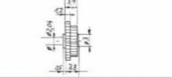 Stufenzahnrad Modul 0,4/0,4 1 Stufe,25 auf 20 Zähne  Bohrung Ø2,04mm