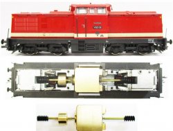 Motorisierungssatz mit Glockenankermotor für Roco Diesellok DR 110 / 111 / 114  Spur TT