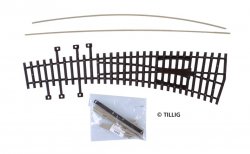 Tillig 82411 -H0 Bausatz, Innenbogenweiche rechts abzweigend, Standardgleissystem Pilz, Code 100 Spur H0