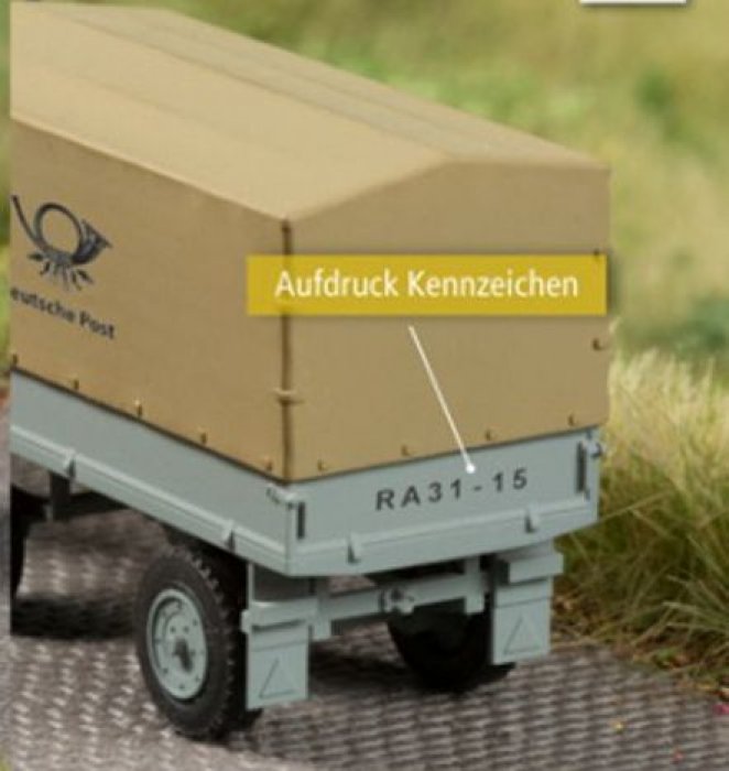 Auhagen 40501 Bausatz Multicar M22 mit Anhänger Deutsche Post DDR 1:87