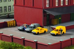 Auhagen 43664 - TT Set, 4 Fertigmodelle (Postautos) Nutzfahrzeuge Post
