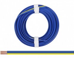 Drillingslitze 0,14 mm² / blau - blau - gelb,Länge 5m