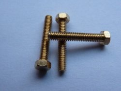 10 Stück M1,6 Modellsechskant - Schrauben Messing niedriger Kopf, M1,6 x6