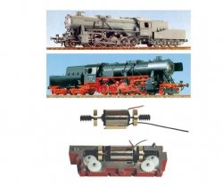 H0 Motorisierungssatz für Gützold BR 52 Steifrahmen / Wannentender (Neue Ausführung), H0