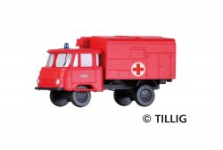 Tillig 19035 - TT LKW Robur LO 1801 Koffer Feuerwehr - Sankra 