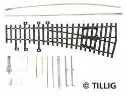 Tillig 82431 - H0 Bausatz, Weiche 15°, rechts, Standardgleissystem Spur H0
