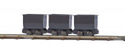 Busch 12260 - H0f Drei Grubenbahn/ Feldbahn Loren 