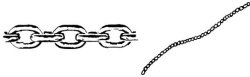 1 Kette, Länge 1m, Drahtstärke 0,3mm, brüniert
